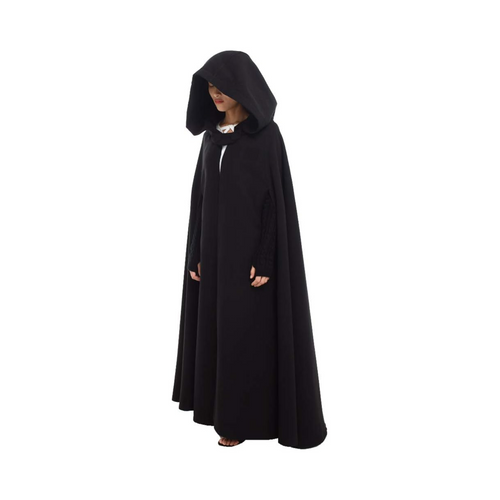 Hooded Wool Cloak with Arm Warmers
